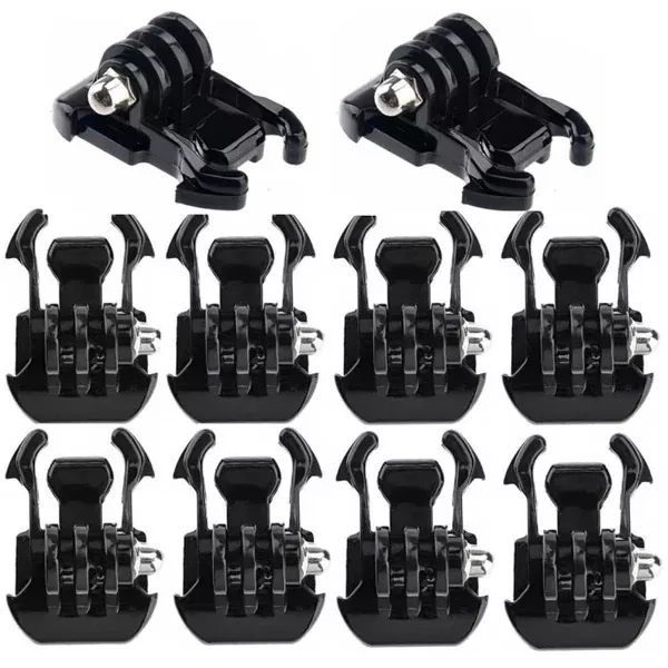 10 PCS ST-06 Basic Strap Mount Surface Buckle for GoPro, Insta360, DJI and Other Action Cameras(Black)