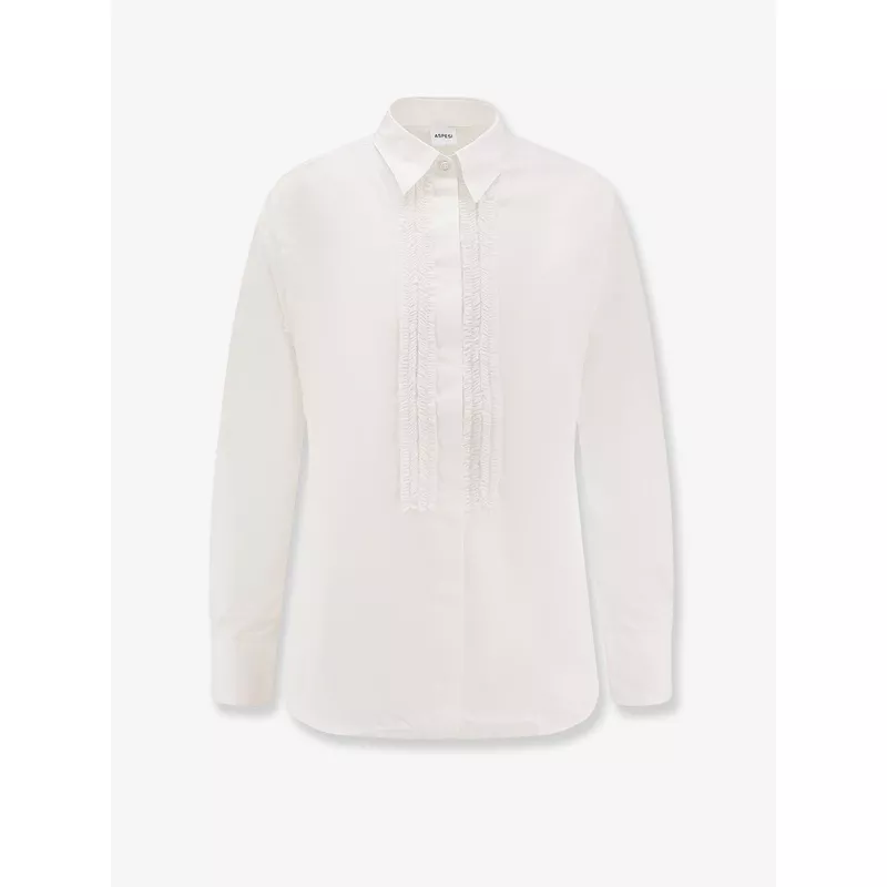 Aspesi Cotton Shirt With Ruffles