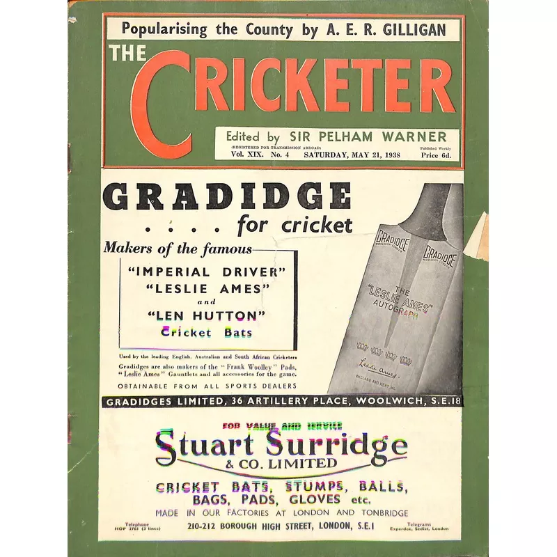 'The Cricketer - May 21, 1938'