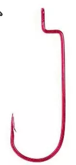 Eagle Claw Round Bend Worm Hook – Red Size 1/0 (5 Pack)