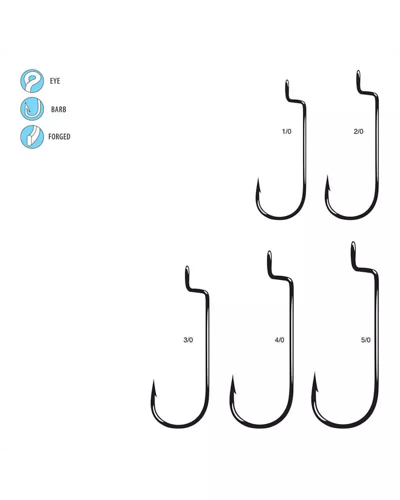 Gamakatsu Worm Offset Round Bend Hook Black