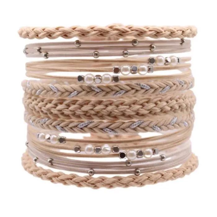 Gypsea Bands Latte Hair Tie Bracelets - Tan