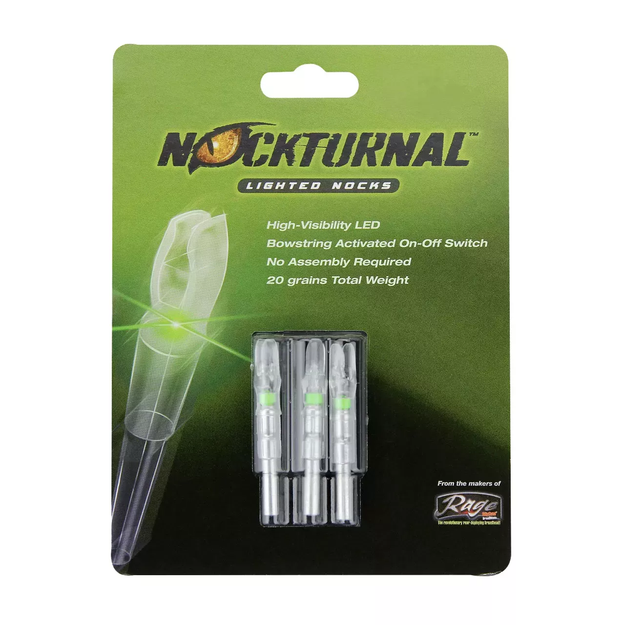 Nockturnal H Green Lighted Nock 3 Pack