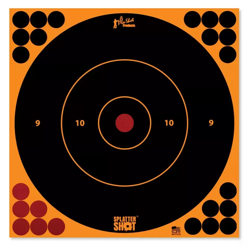Pro-Shot 12″ SplatterShot Orange Bullseye Target – 5 Pack