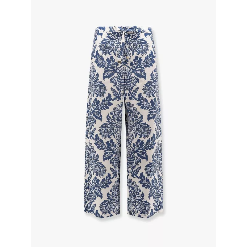 ‘S Max Mara Merano Cotton Trouser With Floral Print