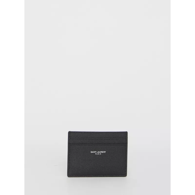 Saint Laurent Black Leather Cardholder