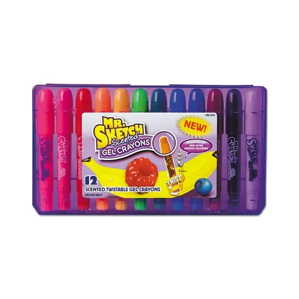 Scented Gel Crayons, Assorted, 12-pack
