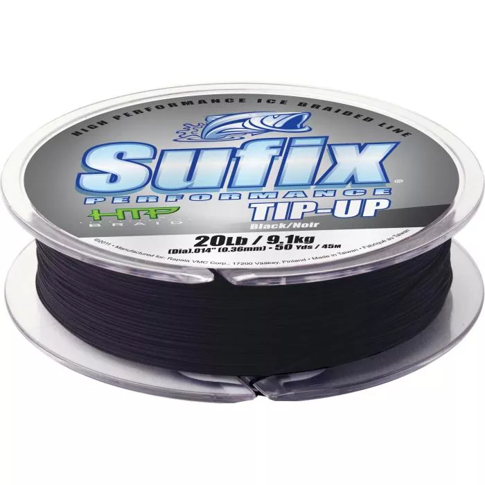 Sufix Performance Tip-Up Ice Braid - Black - 20 LB.