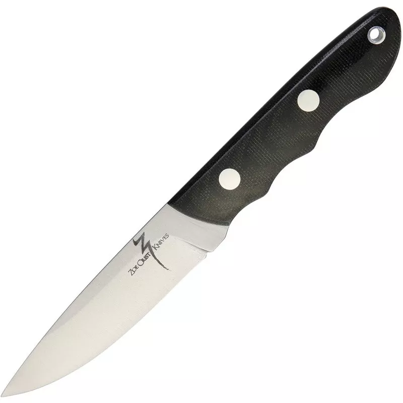 Zoe Crist Knives Backpacker Black Satin Micarta Handle Fixed Blade Knife 20BPMBC