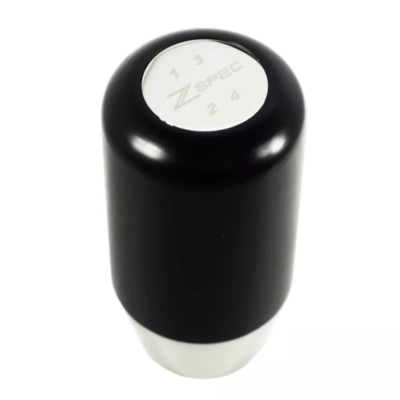 ZSPEC Shift Knob, M12-1.25, Delrin & Stainless, 4-Speed Shift Pattern Coin Red